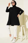 Yan Yırtmaçlı Basic Tunik Siyah