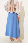 Yandan Cepli Basic Etek Indıgo