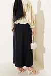 Yandan Cepli Basic Etek Siyah