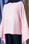 Yarasa Kol Basic Bluz Pembe