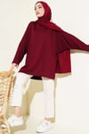 Yarasa Kol Basic Loyşa Tunik Bordo