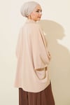 Yarasa Kol Kolyeli Oversize Gömlek Camel