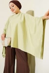 Yarasa Kol Oversize Bluz Çağla Yeşili