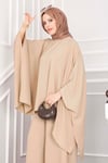 Yarasa Kol Salaş Pantolonlu İkili Takım Camel