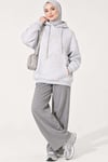 Yıldız Armalı Üç İplik Sweatshirt Gri