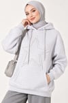Yıldız Armalı Üç İplik Sweatshirt Gri