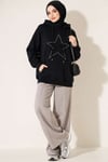 Yıldız Armalı Üç İplik Sweatshirt Koyu Lacivert