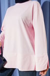 Yırtmaç Detaylı Geniş Kollu Tunik Pembe