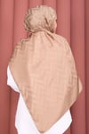 Zikzak Desen Jakar Şal Serisi Camel