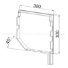 AsesYK.330.01.S45300mm Galvaniz Yan Kapak 45° (Beyaz Takım) Kepenk Yan Bayrağı