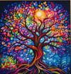 Hayat Ağacı Temalı Elmas Mozaik Seti / Hobi Kiti (30x30)