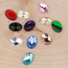 Kristal Renkli Cam Oval Taş 10X14 mm 5 adet
