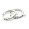 Kristal Taşlı Küpe Halkası Gümüş