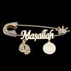 Maşallah Bebek İğnesi Kristal Taşlı Taçlı