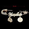 Maşallah Bebek İğnesi Kristal Taşlı Taçlı