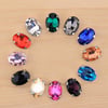 Oval Şeklinde Gümüş Renk Kasalı Kristal Dikme Beyoğlu Taşı 13 x 18 mm