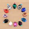 Oval Şeklinde Gümüş Renk Kasalı Kristal Dikme Beyoğlu Taşı 13 x 18 mm