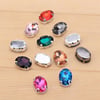 Oval Şeklinde Gümüş Renk Kasalı Kristal Dikme Beyoğlu Taşı 13 x 18 mm