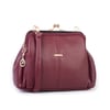 Nas Bag Burslu Klipsli Vintage Omuz ve Çapraz Çanta (23x20 cm ebatlarındadır) Bordo Victoria