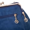 Nas Bag Burslu Klipsli Vintage Omuz ve Çapraz Çanta (23x20 cm ebatlarındadır) Lacivert Süet