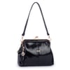 Nas Bag Burslu Klipsli Vintage Omuz ve Çapraz Çanta (23x20 cm ebatlarındadır) Siyah Yankı