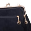 Nas Bag Burslu Klipsli Vintage Omuz ve Çapraz Çanta (23x20 cm ebatlarındadır) Siyah Süet