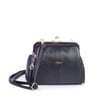 Nas Bag Burslu Klipsli Vintage Omuz ve Çapraz Çanta (23x20 cm ebatlarındadır) Siyah Victoria