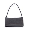 Nas Bag Kadın Basic Baget Omuz ve Çapraz Çanta Siyah Gümüş Taşlı (27x12 cm )