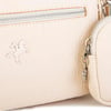 Nas Bag Kadın Çapraz Çanta Mini Cüzdanlı Ayarlanabilir Askılı Krem Camel Gofraj
