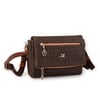 Nas Bag Kadın Çapraz Çok Cepli Spor Çanta Kahve Taba Yazılı  (25x18x7 cm )