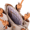 Nas Bag Kadın Charmlı Mini El ve Çapraz Çanta (en :19 cm , boy:15 cm) Kum Taba Lopez