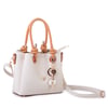 Nas Bag Kadın Charmlı Mini El ve Çapraz Çanta (en :19 cm , boy:15 cm) Krem Taba Lopez
