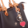Nas Bag Kadın Charmlı Mini El ve Çapraz Çanta (en :19 cm , boy:15 cm) Kahve Taba Lopez