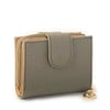 Nas Bag Kadın Çift Kapaklı Mini Cüzdan Yeşil Camel Gofraj