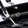 Nas Bag Kadın El ve Omuz  Çantası Siyah Rugan ( en :23 cm x boy :36 cm )
