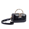 Nas Bag Kadın Mini El ve Çapraz Çanta Siyah Rugan  (en :18 cm  boy:10 cm) 