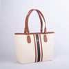 Nas Bag Kadın Omuz Çantası Spor Şık Ayarlanabilir Omuz Askılı Krem Taba Kahve Lacst (33x27x12 cm )
