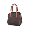 Nas Bag Kadın Sade ve Şık El ve Omuz Çantası Kahve Taba  Yazılı  (Ölçüsü:24x21x16)