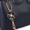 Nas Bag Mini Çiçek Charmlı Kadın  Şık El ve Çapraz Çanta (en 25 cm ;boy 22 cm ) Siyah