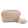 Nas Bag Mini Kadın Çapraz Mini Cüzdanlı At Amblemli Vizon  Taba Yazılı  (eni :20 cm ; boy 14 cm)