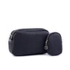 Nas Bag Mini Kadın Çapraz Mini Cüzdanlı At Amblemli Siyah Gofraj (eni :20 cm ; boy 14 cm)