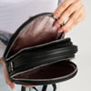 Nas Bag Mini  Kadın Sırt ,El  ve Omuz Çantası Dönüştürülebilir Tasarım Siyah Mercan  (en:17cm ;boy :22cm) 