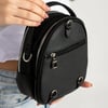 Nas Bag Mini  Kadın Sırt ,El  ve Omuz Çantası Dönüştürülebilir Tasarım Siyah Mercan  (en:17cm ;boy :22cm) 
