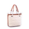Nas Bag Mini Kadın Zincirli Kapitone El ve Çapraz Çanta 1305 Krem Taba Dona (19x19) 