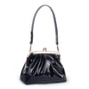 Nas Bag Mini Omuz ve Çapraz Vintage Burslu Çanta (23x15 cm)  Siyah Rugan