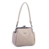 Nas Bag Mini Vintage Burslu Klipsli Kadın Omuz ve Çapraz Çanta Kum Victoria ( 20x17 cm)