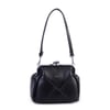 Nas Bag Mini Vintage Burslu Klipsli Kadın Omuz ve Çapraz Çanta Siyah Victoria ( 20x17 cm)