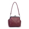 Nas Bag Mini Vintage Burslu Klipsli Kadın Omuz ve Çapraz Çanta Bordo Victoria  ( 20x17 cm)