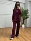 CDBR4125Alesa Bordo Modal kumaş Şeritli Eşofman Takımı