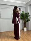 CDBR4125Alesa Bordo Modal kumaş Şeritli Eşofman Takımı